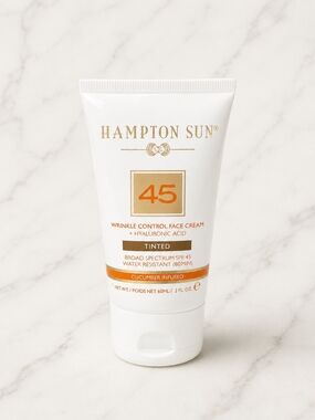 Hampton Sun Tinted Wrinkle Control Face Cream SPF 45 - White with Orange Accents